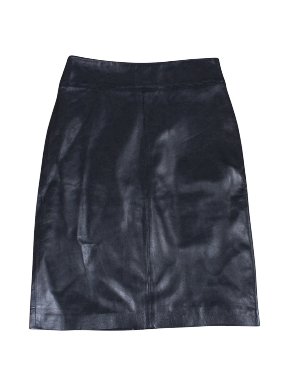 BCBG Max Azria Black Genuine‎ Leather Pencil Skirt Women's Size 2 Lined